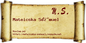 Mateicska Sámuel névjegykártya